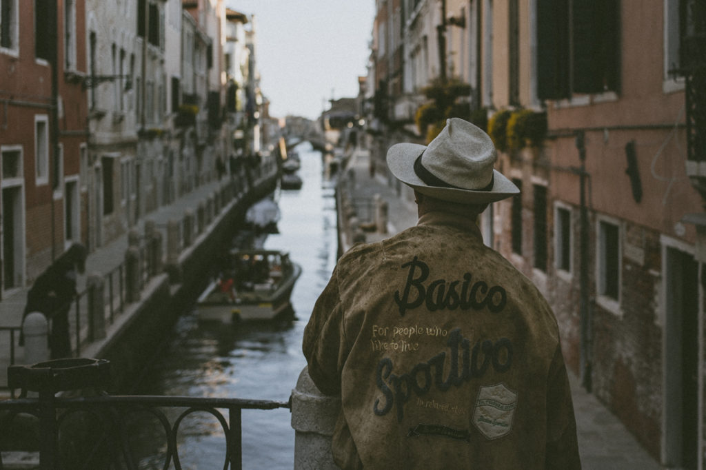 Venetian canals and narrow alleys, street photography 