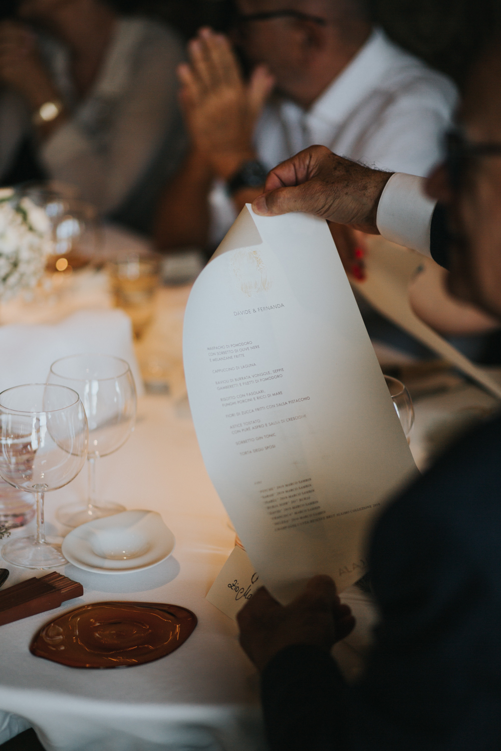 Caffe Quadri wedding menu